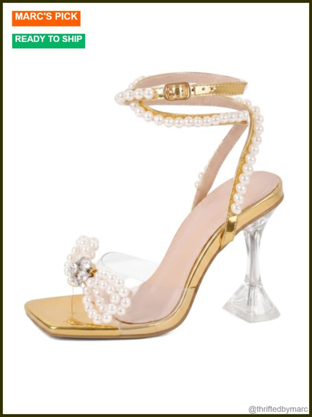 Women's Clear Heels Square Toe Rhinestone Bow Stiletto Sandals 3.5in heel
